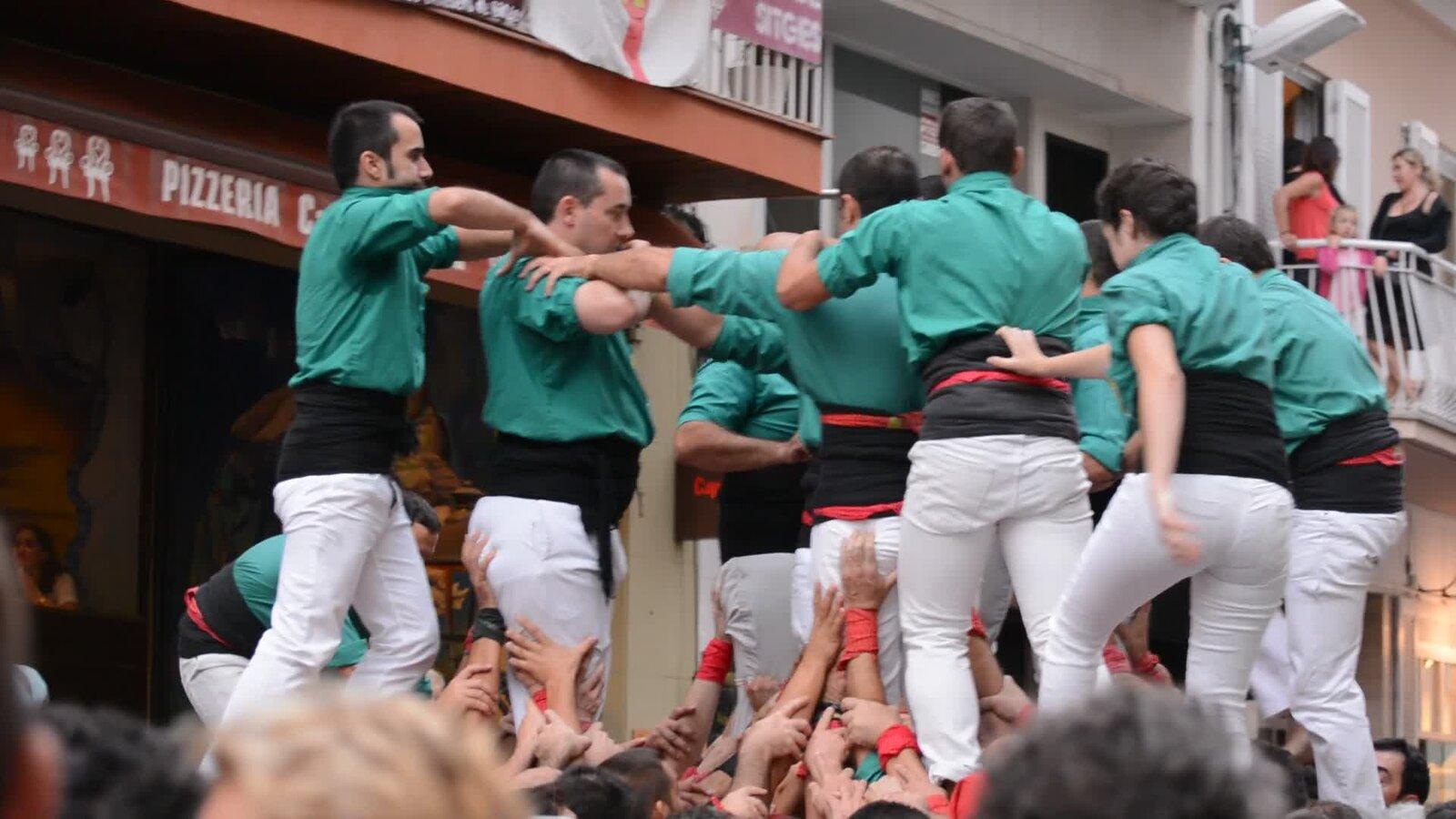 Human towers festival crowd