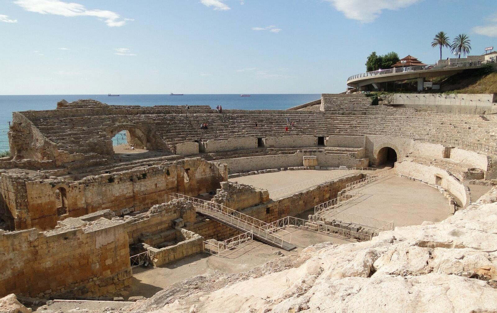 Tarragona’s Roman amphitheatre with the sea beyond its walls