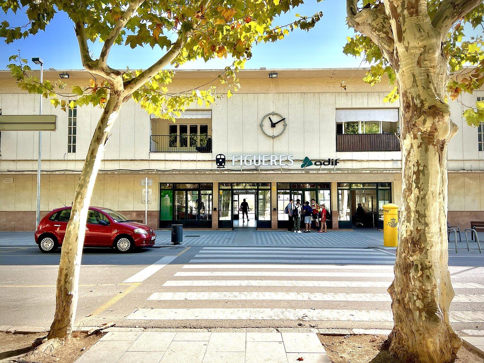 Regional train at central Figueres railway station